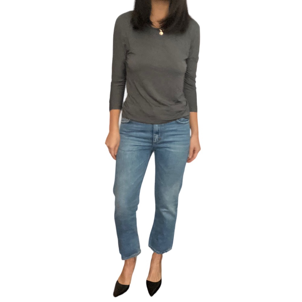Vintage Max Mara 3/4 Gray Long Sleeve Top Size S